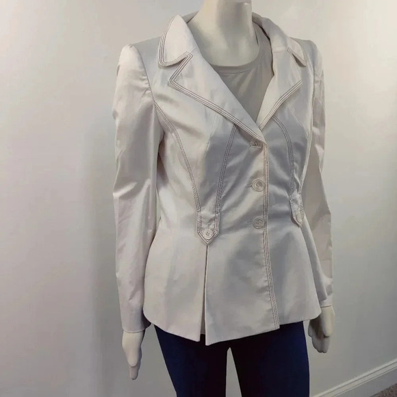 ESCADA vintage ivory fit and flare 70's vibe blazer jacket - Picture 14 of 16